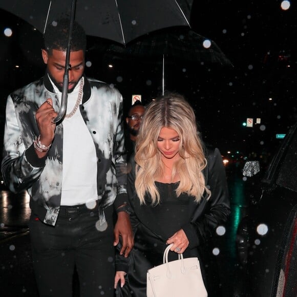 Tristan Thompson et sa compagne Khloe Kardashian, enceinte - Tristan Thompson fête son 27 ème anniversaire avec ses amis et sa famille à Los Angeles le 10 mars 2018.