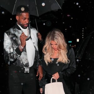 Tristan Thompson et sa compagne Khloe Kardashian, enceinte - Tristan Thompson fête son 27 ème anniversaire avec ses amis et sa famille à Los Angeles le 10 mars 2018.