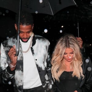 Tristan Thompson et sa compagne Khloe Kardashian, enceinte - Tristan Thompson fête son 27 ème anniversaire avec ses amis et sa famille à Los Angeles le 10 mars 2018.