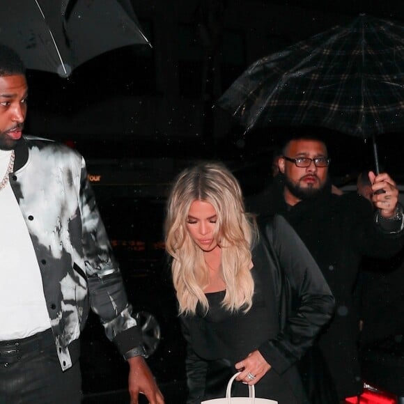 Tristan Thompson et sa compagne Khloe Kardashian, enceinte - Tristan Thompson fête son 27 ème anniversaire avec ses amis et sa famille à Los Angeles le 10 mars 2018.