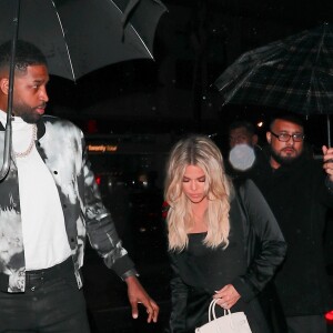 Tristan Thompson et sa compagne Khloe Kardashian, enceinte - Tristan Thompson fête son 27 ème anniversaire avec ses amis et sa famille à Los Angeles le 10 mars 2018.