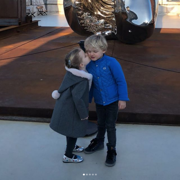 La princesse Gabriella et le prince héréditaire Jacques de Monaco, photo parue le 10 février 2018 sur le compte Instagram de la princesse Charlene.