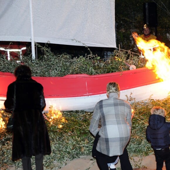 Le prince Albert II de Monaco, la princesse Charlene et leurs enfants, le prince Jacques et la princesse Gabriella lors de la traditionnelle célébration de la Sainte Dévote, sainte patronne de Monaco, à Monaco le 26 janvier 2018 © Bruno Bebert / Bestimage