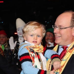 La princesse Stéphanie de Monaco, la princesse Gabriella, le prince Jacques, le prince Albert II lors de la 4e représentation du 42e Festival International du Cirque de Monte-Carlo le 21 janvier 2018. © Olivier Huitel / Pool Monaco / Bestimage