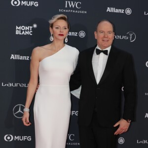 Le prince Albert II de Monaco et la princesse Charlene lors des Laureus World Sports Awards 2018 au Sporting Monte-Carlo à Monaco le 27 février 2018. © Claudia Albuquerque / Bestimage