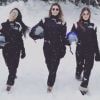 Shy'm, Camille Cerf, Iris Mitte­naere à la montagne pour le tournage d'un épisode de l'émission "Vendredi tout est permis" avec Arthur. Instagram, le 13 mars 2018.