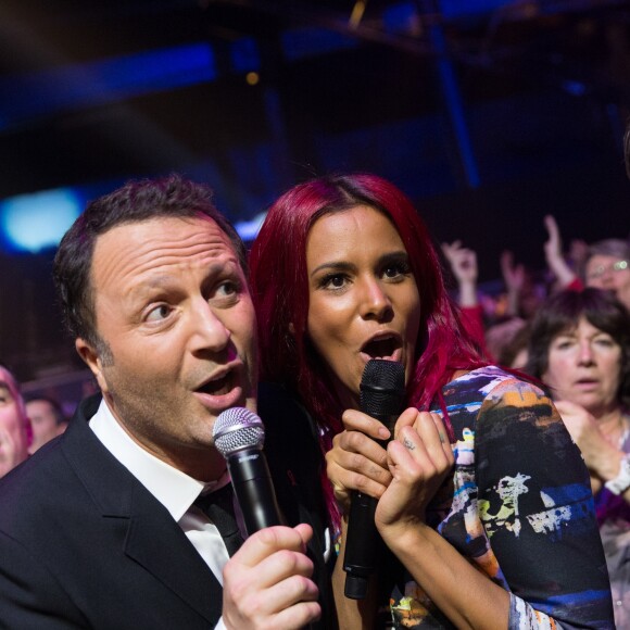 Exclusif - Arthur Essebag, Shy'm - Backstage lors de l'enregistrement de l'émission "Alors on chante" au palais des sports à Paris, diffusée le 28 novembre 2014 en Prime Time sur TF1, à l'occasion des 20 ans du Sidaction et de la sortie de l'album "Kiss & Love".