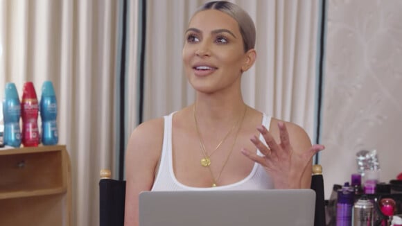 Kim Kardashian en interview pour l'édition américaine du magazine Elle, le 15 mars 2018
