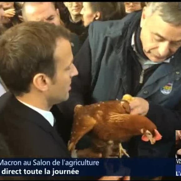 Emmanuel Macron en visite au Salon de l'Agriculture à Paris. Le 24 février 2018.