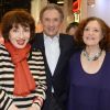 Judith Magre, Michel Drucker et Geneviève Fontanel - Enregistrement de l'émission "Vivement Dimanche" à Paris le 18 Mars 2015.