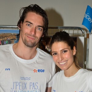 Camille Lacourt et Laury Thilleman - 11e édition de la Nuit de l'eau Unicef à Vanves, le 17 mars 2018. © Veeren/Bestimage