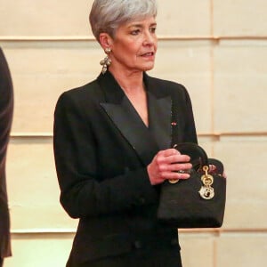 L'astronaute Claudie Haigneré - Le grand-duc et la grande-duchesse de Luxembourg assistent au dîner d'Etat organisé au Palais de l'Elysée par le président de la République et la première dame à l'occasion d'une visite d'Etat en France à Paris, le 19 mars 2018. © Hamilton/Pool/Bestimage