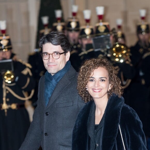 La romancière franco-marocaine Leïla Slimani et son mari Antoine - Le grand-duc et la grande-duchesse de Luxembourg assistent au dîner d'Etat organisé au Palais de l'Elysée par le président de la République et la première dame à l'occasion d'une visite d'Etat en France à Paris, le 19 mars 2018. © Jacovides-Moreau/Bestimage