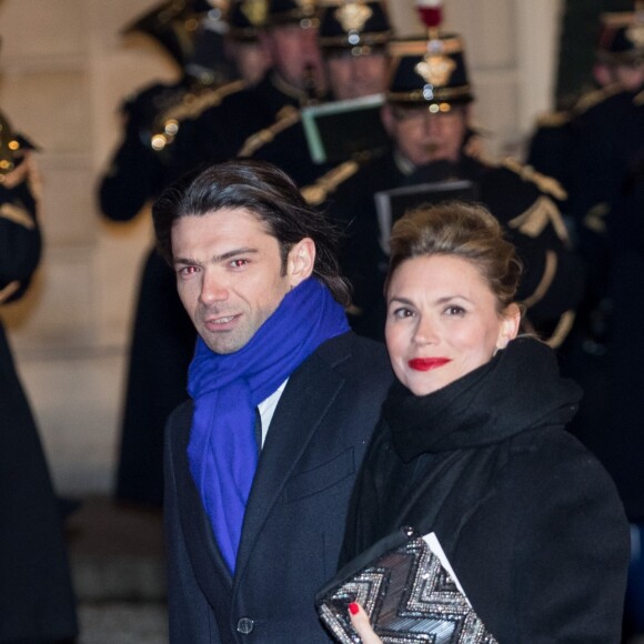 Le violoncelliste Gautier Capuçon et sa femme Delphine - Le grand-duc et la grande-duchesse de Luxembourg assistent au dîner d'Etat organisé au Palais de l'Elysée par le président de la République et la première dame à l'occasion d'une visite d'Etat en France à Paris, le 19 mars 2018. © Jacovides-Moreau/Bestimage