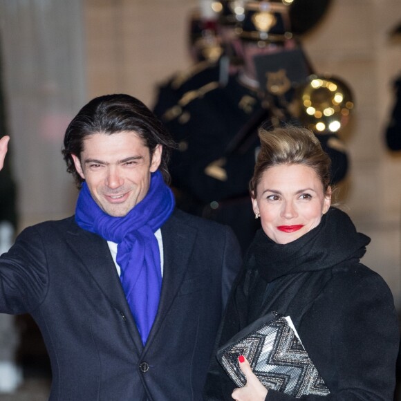 Le violoncelliste Gautier Capuçon et sa femme Delphine - Le grand-duc et la grande-duchesse de Luxembourg assistent au dîner d'Etat organisé au Palais de l'Elysée par le président de la République et la première dame à l'occasion d'une visite d'Etat en France à Paris, le 19 mars 2018. © Jacovides-Moreau/Bestimage