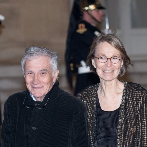 Françoise Nyssen, ministre de la Culture et son mari Jean-Pierre Capitani - Le grand-duc et la grande-duchesse de Luxembourg assistent au dîner d'Etat organisé au Palais de l'Elysée par le président de la République et la première dame à l'occasion d'une visite d'Etat en France à Paris, le 19 mars 2018. © Jacovides-Moreau/Bestimage