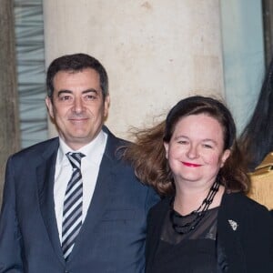 Nathalie Loiseau, ministre des Affaires Européennes et son mari Bertrand - Le grand-duc et la grande-duchesse de Luxembourg assistent au dîner d'Etat organisé au Palais de l'Elysée par le président de la République et la première dame à l'occasion d'une visite d'Etat en France à Paris, le 19 mars 2018. © Jacovides-Moreau/Bestimage