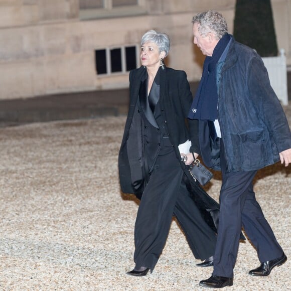 L'astronaute Claudie Haigneré et Guy Drut - Le grand-duc et la grande-duchesse de Luxembourg assistent au dîner d'Etat organisé au Palais de l'Elysée par le président de la République et la première dame à l'occasion d'une visite d'Etat en France à Paris, le 19 mars 2018. © Jacovides-Moreau/Bestimage