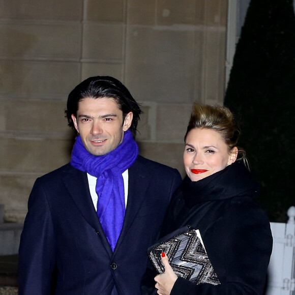 Le violoncelliste Gautier Capuçon et sa femme Delphine - Le grand-duc et la grande-duchesse de Luxembourg assistent au Dîner d'Etat, au Palais présidentiel de l'Elysée, offert par le président de la République française et sa femme la Première Dame à l'occasion d'une Visite d'Etat en France à Paris, France, le 19 mars 2018. © Jacovides-Moreau/Bestimage