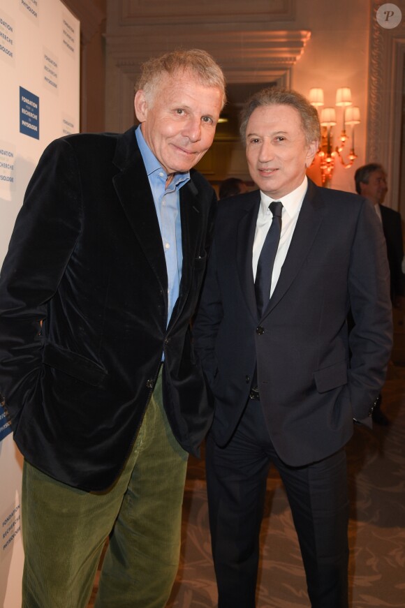 Patrick Poivre d'Arvor (PPDA) et Michel Drucker - Soirée de Gala de bienfaisance de La Fondation pour la Recherche en Physiologie à l'hôtel George V à Paris le 19 mars 2018. © Coadic Guirec/Bestimage