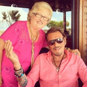 Elyette Boudou, alias Mamie Rock, avec Johnny Hallyday sur Instagram, le 8 août 2015.