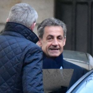 Semi-exclusif - L'avocat de Nicolas Sarkozy, Maître Thierry Herzog est venu le chercher à son domicile de Neuilly-sur-Seine pour l'emmener dans les locaux de la police judiciaire à Nanterre ou sa garde à vue a repris le 21 mars 2018.