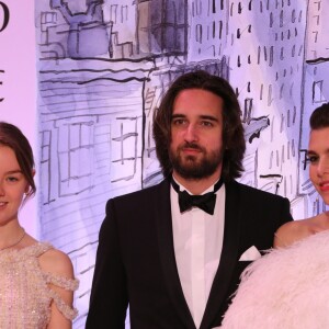 La princesse Alexandra de Hanovre avec sa demi-soeur Charlotte Casiraghi et son compagnon Dimitri Rassam arrivant au Bal de la Rose le 24 mars 2018 au Sporting de Monte-Carlo à Monaco. © Cyril Dodergny / Nice Matin / Bestimage