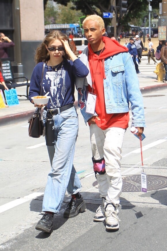 Jaden Smith et sa petite amie Odessa Adlon - Les célébrités et des centaines de milliers de manifestants protestent contre les armes à feu (March For Our Lives) à Los Angeles, le 24 mars 2018