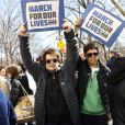 Billie Jean King et sa compagne Ilana Kloss - Les célébrités et des centaines de milliers de manifestants protestent contre les armes à feu (March For Our Lives) à New York, le 24 mars 2018