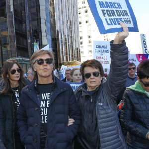 Paul McCartney et Billie Jean King - Les célébrités et des centaines de milliers de manifestants protestent contre les armes à feu (March For Our Lives) à New York, le 24 mars 2018