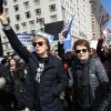 Paul McCartney et Billie Jean King - Les célébrités et des centaines de milliers de manifestants protestent contre les armes à feu (March For Our Lives) à New York, le 24 mars 2018
