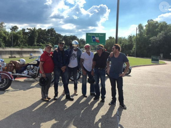 Johnny Hallyday et sa bande, dont Pierre Billon, en plein road trip à travers les Etats-Unis - Arrivée au Texas, il y a une semaine, 16 septembre 2016.