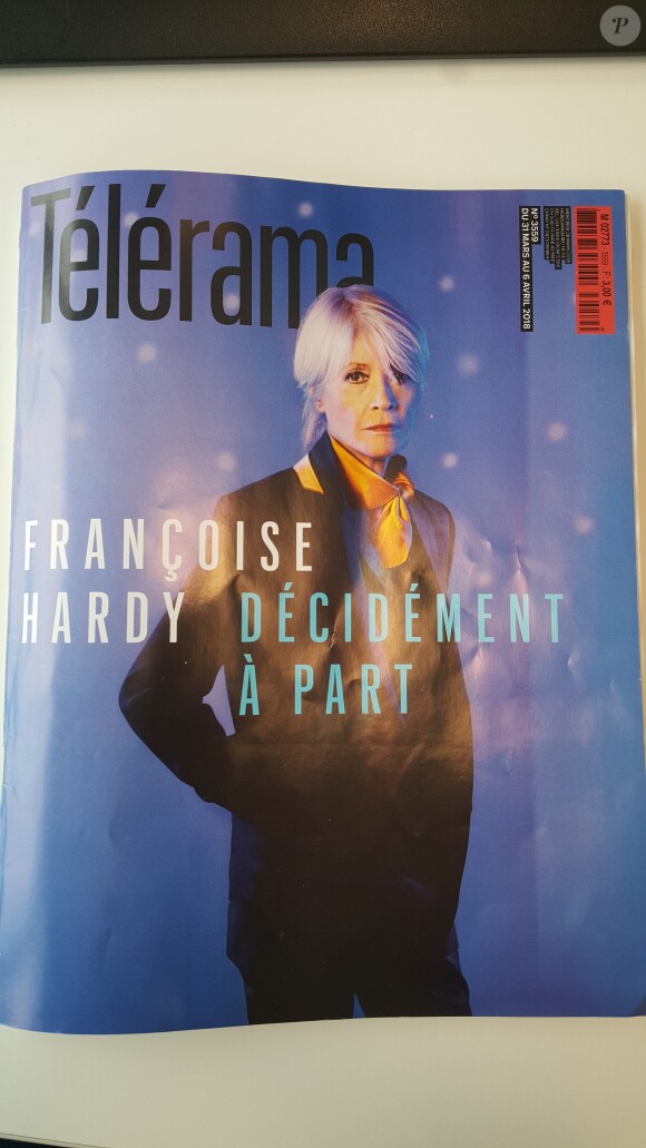 Françoise Hardy en couverture de "Télérama", numéro 3559, du 31 mars au 6 avril 2018.