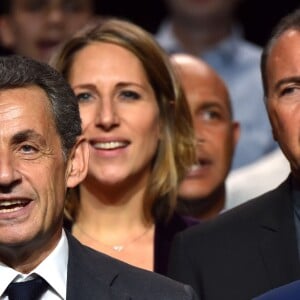 Nicolas Sarkozy, Maud Fontenoy, Eric Ciotti - Nicolas Sarkozy en meeting au palais Nikaia pour la campagne des primaires des Républicains en vue de l'élection présidentielle de 2017, Nice le 15 novembre 2016. © Bruno Bebert/Bestimage