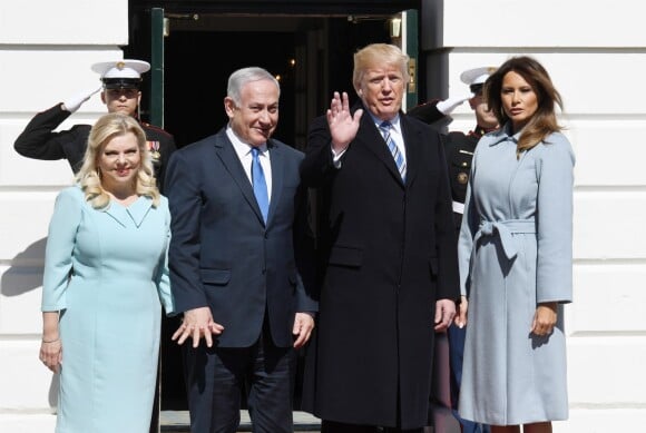 Melania Trump et Sara Netanyahou - Le président Donald Trump reçoit le prermier ministre Benjamin Netanyahu à la Maison Blanche à Washington le 5 mars 2018.
