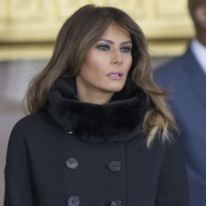 Melania Trump - Obsèques du révérend Billy Graham au Capitole à Washington. Le 28 février 2018.