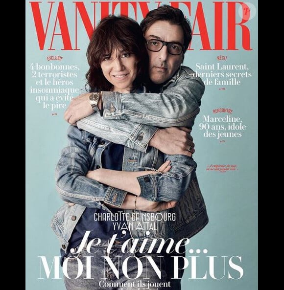 Charlotte Gainsbourg et Yvan Attal en couverture du magazine "Vanity Fair", numéro d'avril 2018.