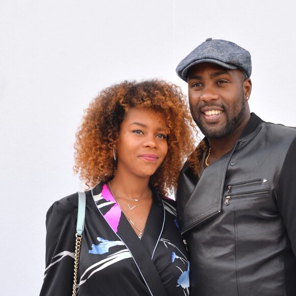 Luthna Plocus et son compagnon Teddy Riner - People au défilé de mode "Léonard Paris", collection prêt-à-porter automne-hiver 2018/2019, à Paris. Le 5mars 2018 © CVS-Veeren / Bestimage
