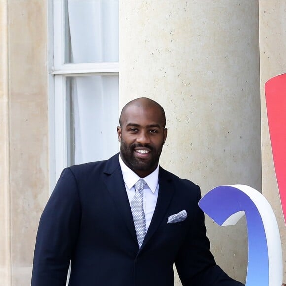 Teddy Riner - Le président de la République française a reçu les membres de la délégation française de Paris2024 ainsi que ses deux prédécesseurs au palais de l'Elysée à Paris, le 16 septembre 2017. © Stéphane Lemouton/Bestimage