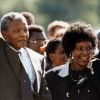 Nelson Mandela et sa femme Winnie, Afrique du Sud, 11 Fevrier 1990.