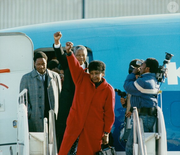 Nelson Mandela et sa femme Winni , Afrique du Sud, 16 Mars 1990.