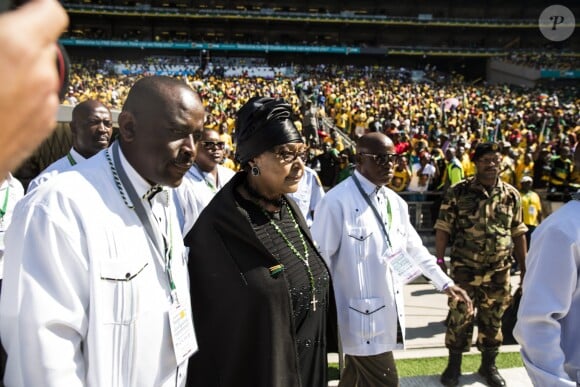Elections en Afrique du Sud - Winnie Mandela lors du meeting du parti ANC à Guateng près de Johannesburg, le 6 mai 2014.