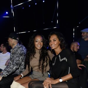 Kanails Lopes Archimede (épouse de Kool Shen) et Karine Le Marchand au match de boxe "La Conquête" Acte 4 Tony Yoka contre Cyril Léonet au Palais des sports de Paris le 7 avril 2018 (Victoire de Yoka par KO au 5e round) © Pierre Perusseau / Bestimage