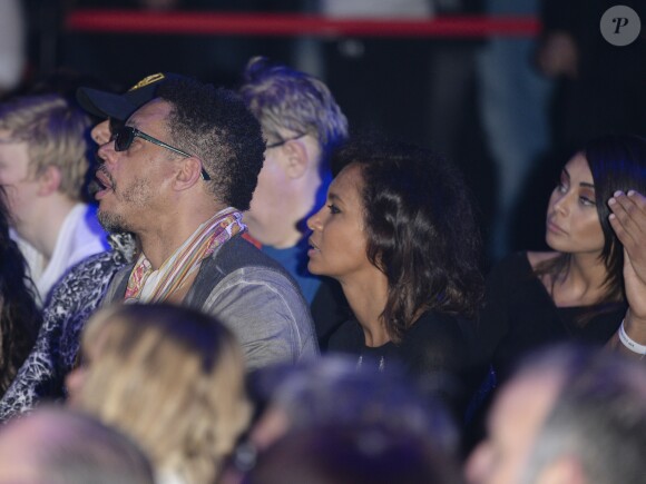 JoeyStarr et Karine Le Marchand au match de boxe "La Conquête" Acte 4 Tony Yoka contre Cyril Léonet au Palais des sports de Paris le 7 avril 2018 (Victoire de Yoka par KO au 5e round) © Pierre Perusseau / Bestimage