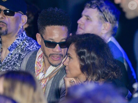 JoeyStarr et Karine Le Marchand au match de boxe "La Conquête" Acte 4 Tony Yoka contre Cyril Léonet au Palais des sports de Paris le 7 avril 2018 (Victoire de Yoka par KO au 5e round) © Pierre Perusseau / Bestimage