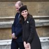 La duchesse Catherine de Cambridge, enceinte, avec le prince William à la messe du dimanche de Pâques à Windsor le 31 mars 2018