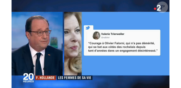 François Hollande révèle ce qui a contribué à sa rupture avec Valérie Trierweiler dans le JT de 20h de France 2 le 10 avril 2018.