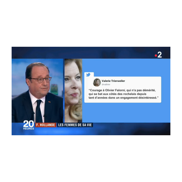 François Hollande révèle ce qui a contribué à sa rupture avec Valérie Trierweiler dans le JT de 20h de France 2 le 10 avril 2018.