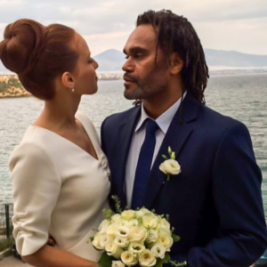 Jackie Chamoun Karembeu dévoile deux photo de son mariage avec Christian Karembeu sur Instagram, avril 2018.