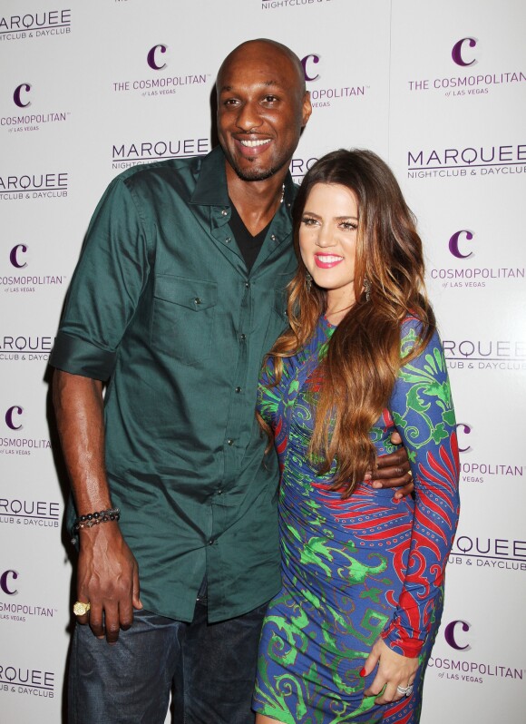 Lamar Odom et Khloé Kardashian lors d'une fête à Las Vegas en octobre 2010.